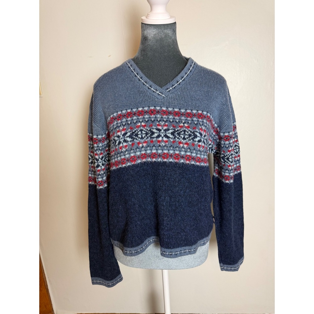 Route 66 Vintage Fair Isle V-Neck Sweater XL USA Joey potter 90's Y2K coastal